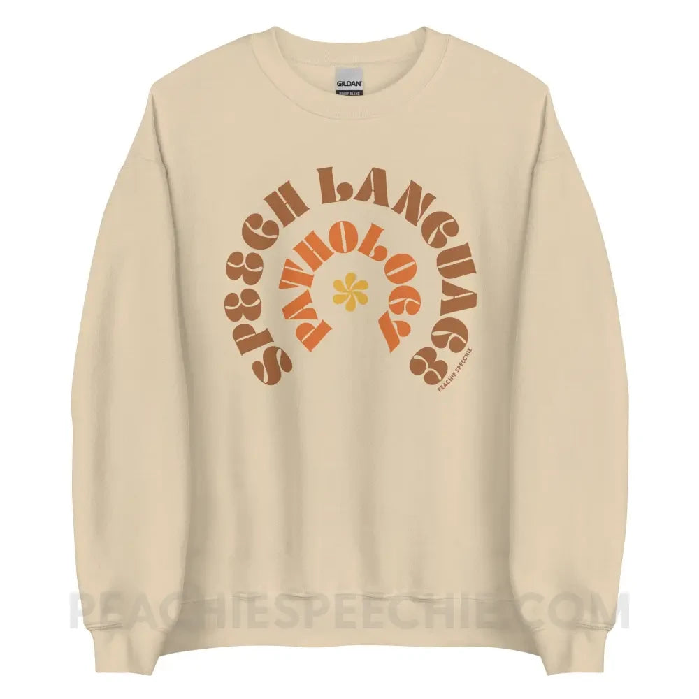 Speech Language Pathology Retro Flower Classic Sweatshirt - Sand / S peachiespeechie.com