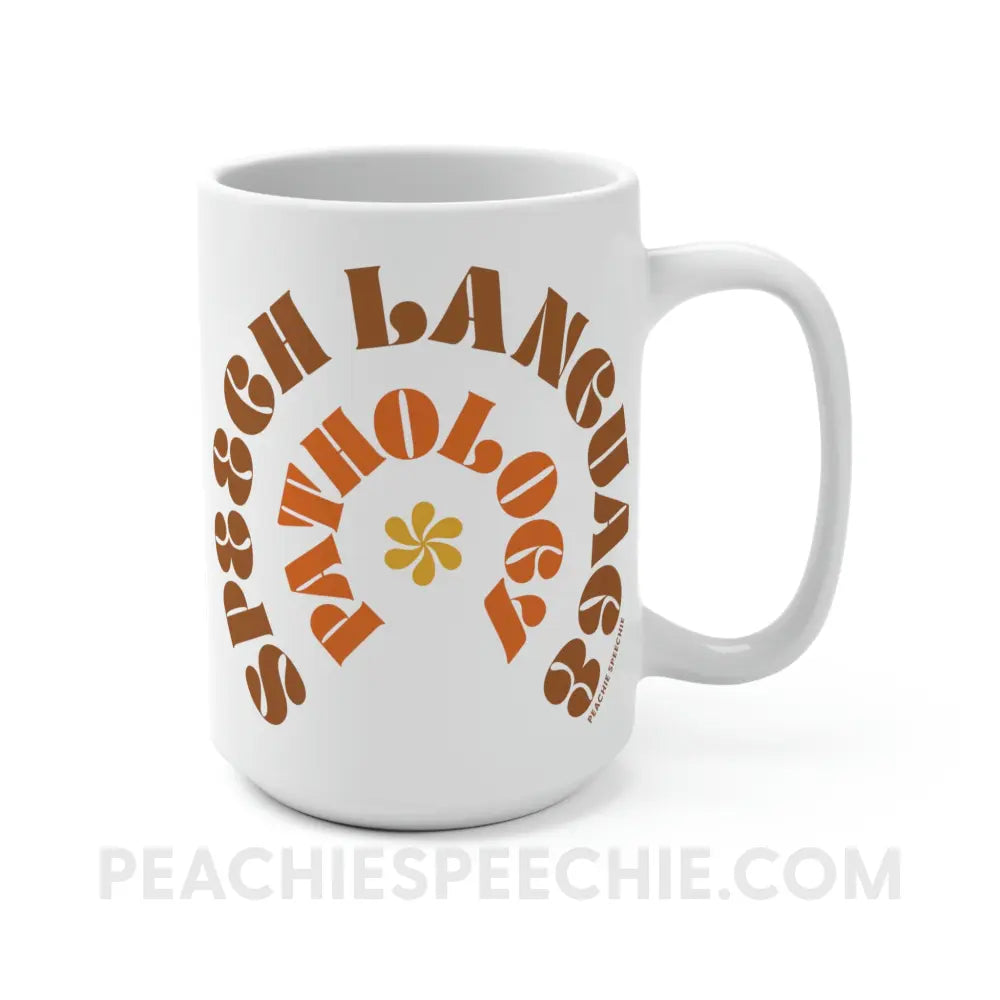 Speech Language Pathology Retro Flower Coffee Mug - 15oz - peachiespeechie.com