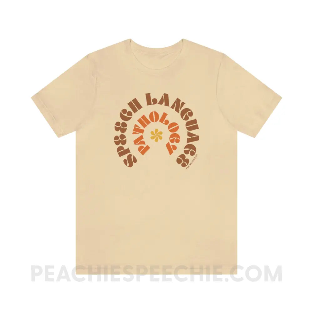 Speech Language Pathology Retro Flower Premium Soft Tee - Cream / S - T-Shirt peachiespeechie.com