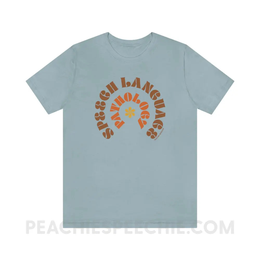 Speech Language Pathology Retro Flower Premium Soft Tee - Light Blue / S - T-Shirt peachiespeechie.com