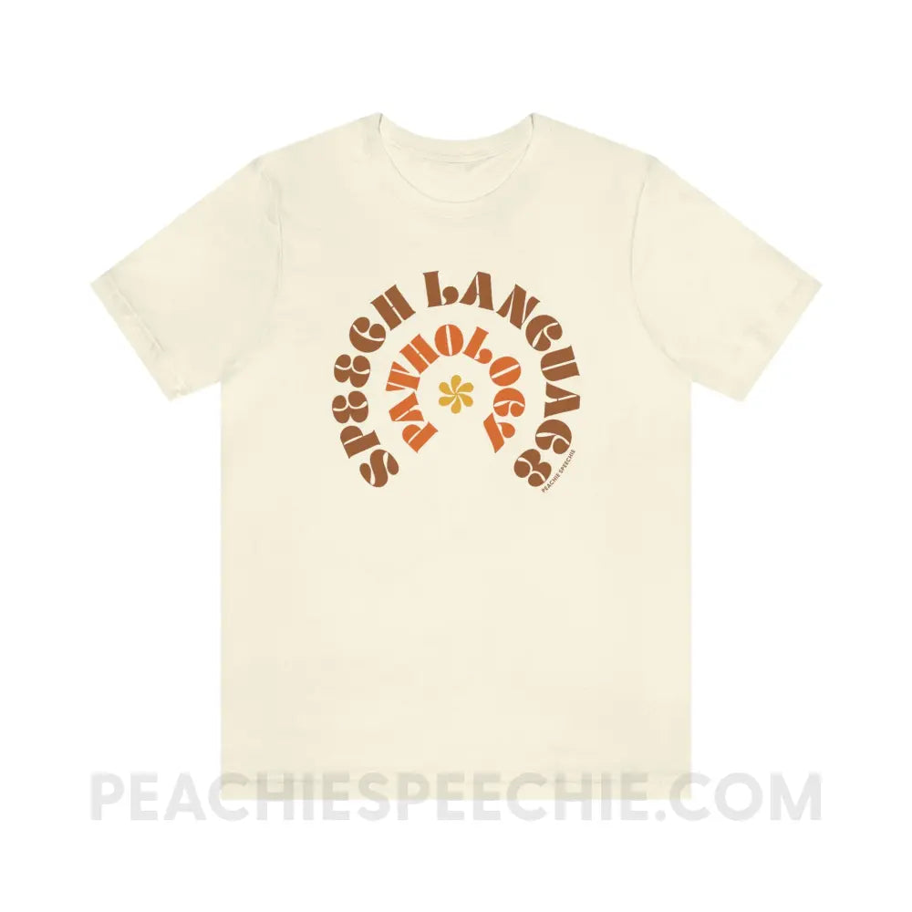 Speech Language Pathology Retro Flower Premium Soft Tee - Natural / M - T-Shirt peachiespeechie.com