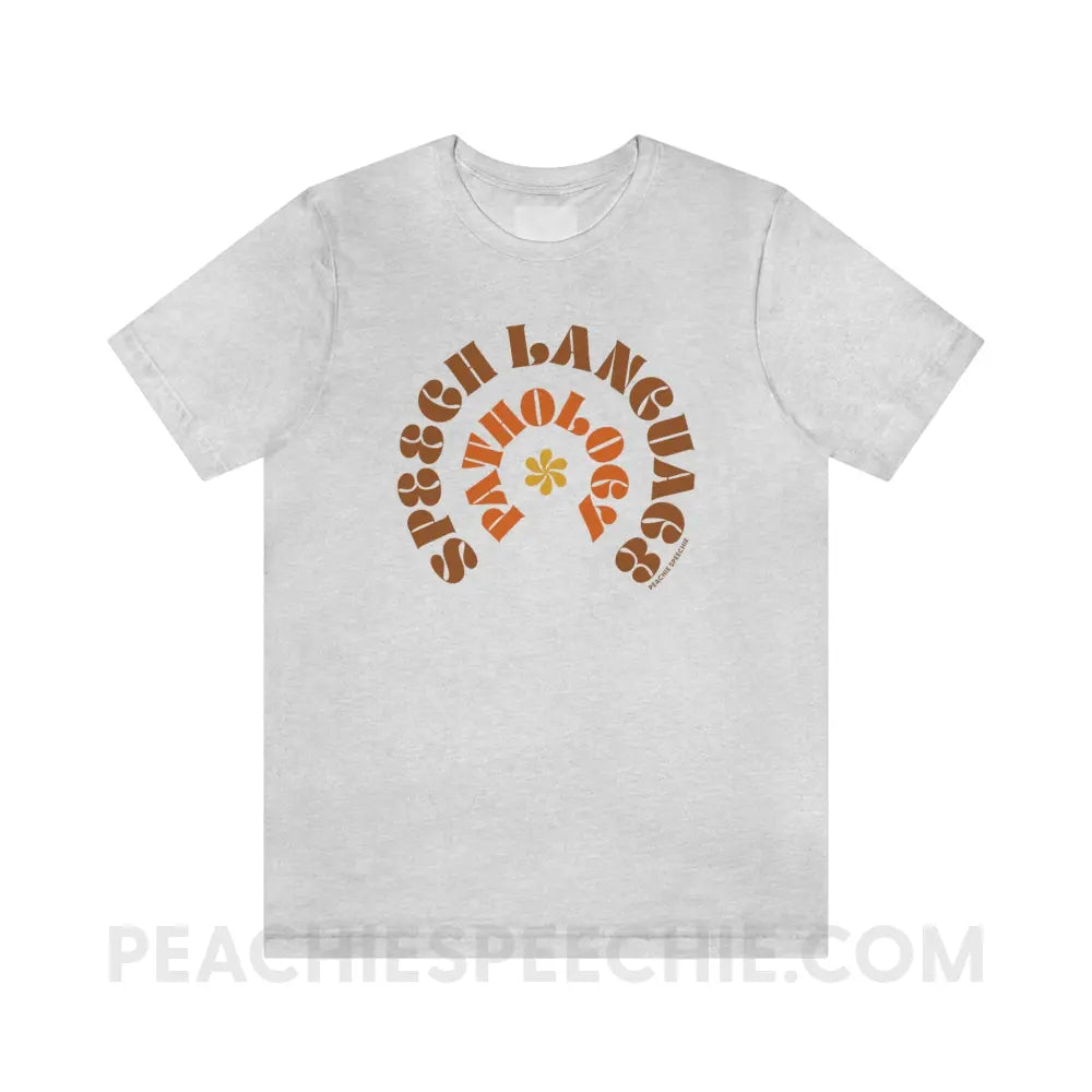 Speech Language Pathology Retro Flower Premium Soft Tee - Ash / S - T-Shirt peachiespeechie.com