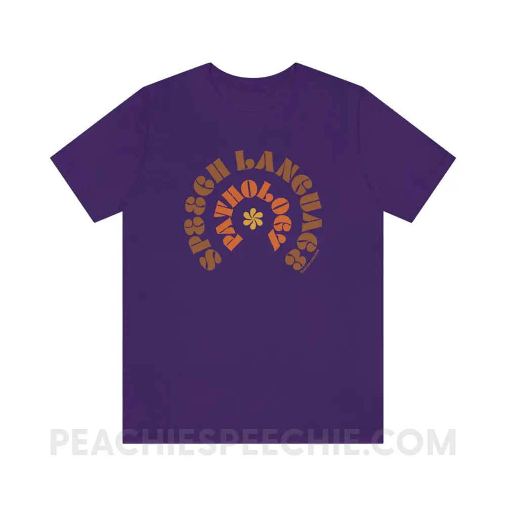 Speech Language Pathology Retro Flower Premium Soft Tee - Team Purple / S - T-Shirt peachiespeechie.com