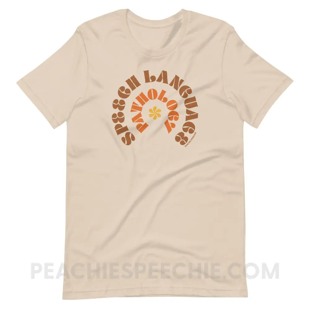 Speech Language Pathology Retro Flower Premium Soft Tee - Cream / S - T-Shirt peachiespeechie.com