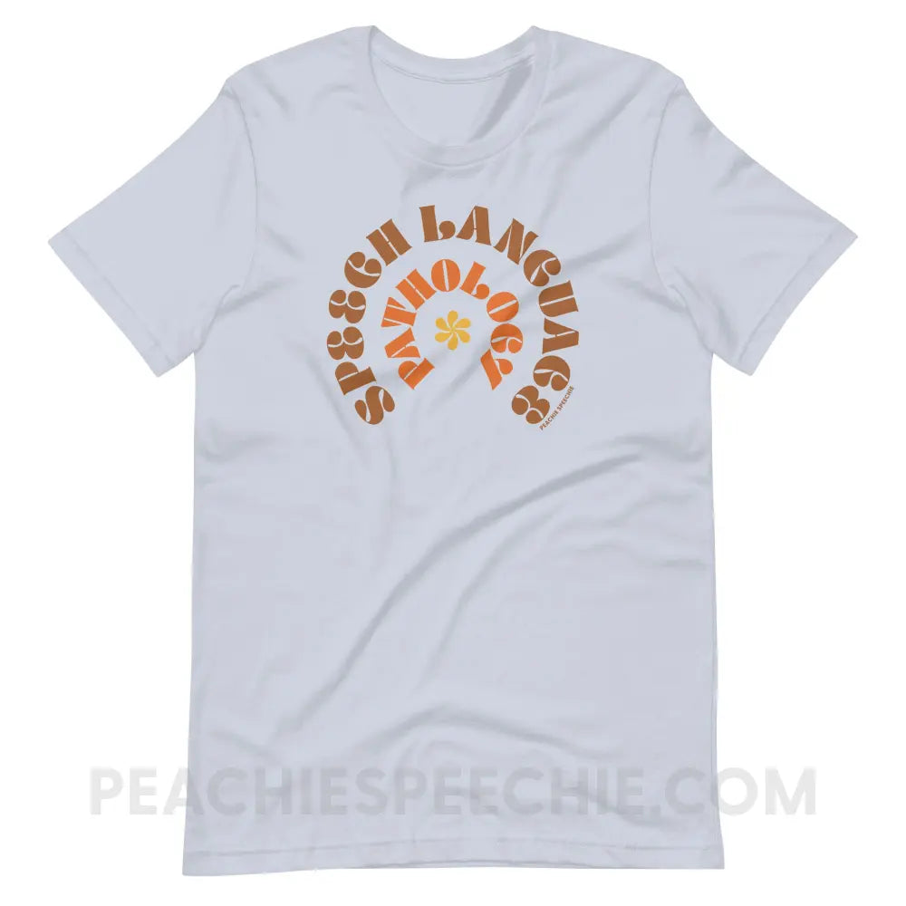 Speech Language Pathology Retro Flower Premium Soft Tee - Light Blue / S - T-Shirt peachiespeechie.com