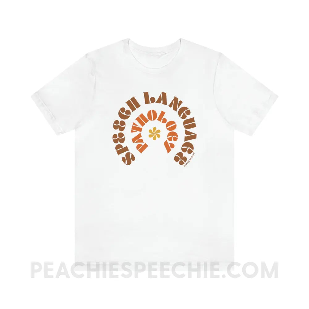 Speech Language Pathology Retro Flower Premium Soft Tee - White / S - T-Shirt peachiespeechie.com