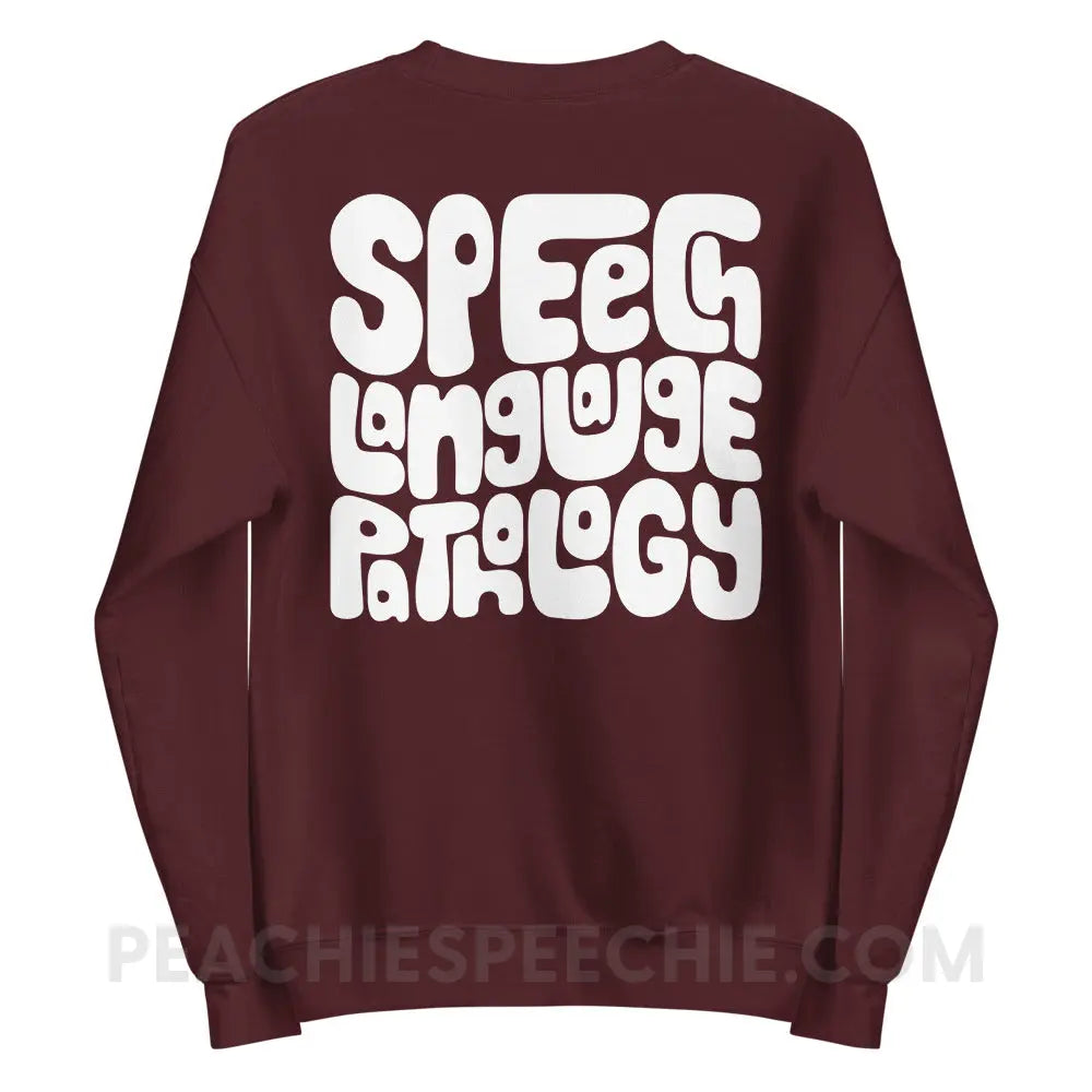Speech Language Pathology Smush Classic Sweatshirt - Maroon / S - peachiespeechie.com