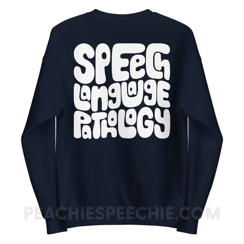 Speech Language Pathology Smush Classic Sweatshirt - Navy / S - peachiespeechie.com