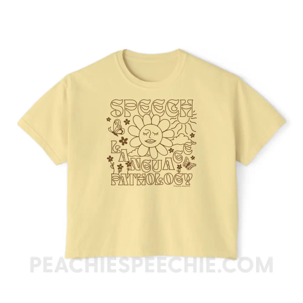 Speech Language Pathology Summer Comfort Colors Boxy Tee - Butter / S - T-Shirt peachiespeechie.com