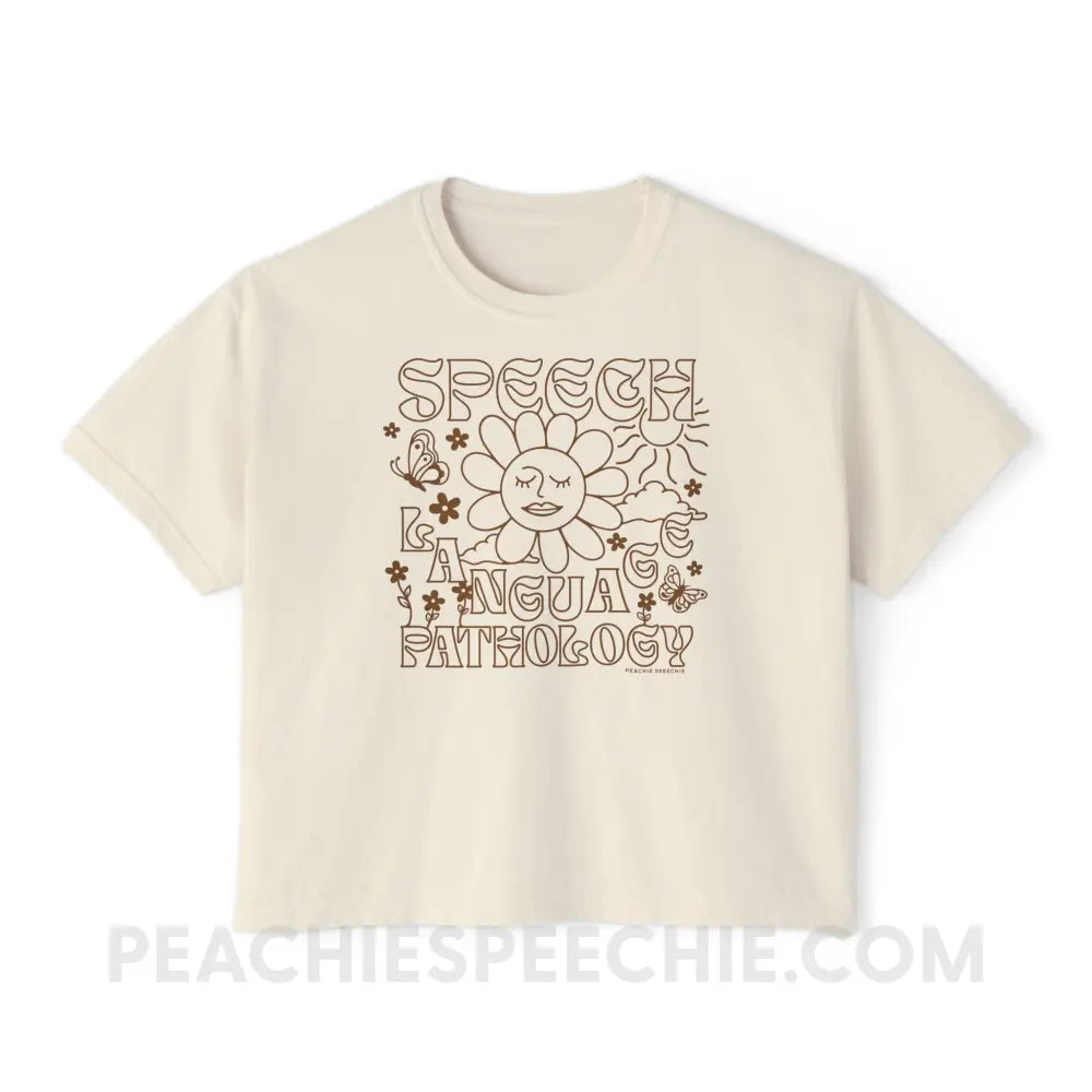 Speech Language Pathology Summer Comfort Colors Boxy Tee - Ivory / S - T-Shirt peachiespeechie.com