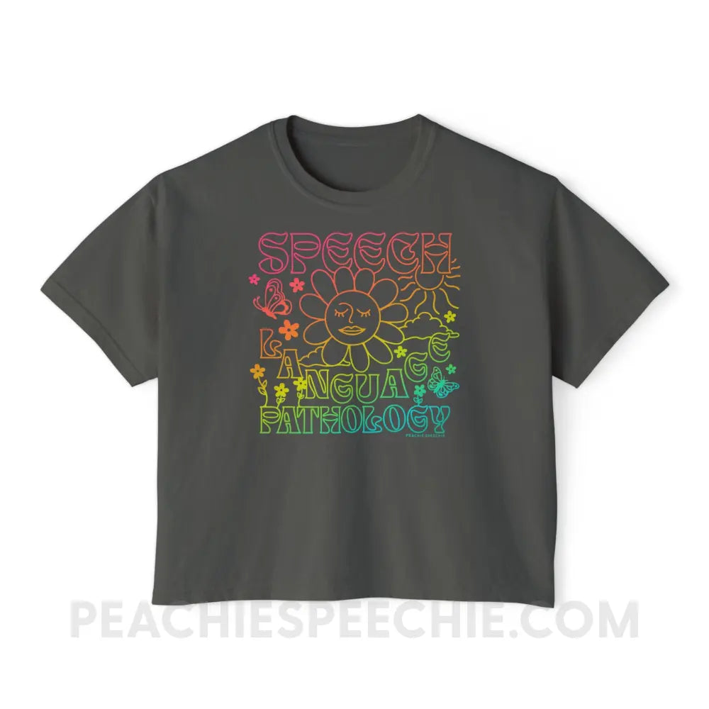 Speech Language Pathology Summer Comfort Colors Boxy Tee - Pepper / S - T-Shirt peachiespeechie.com