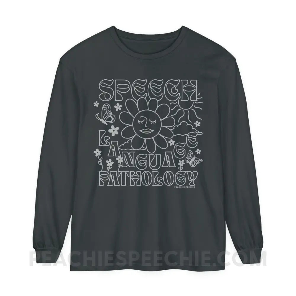 Speech Language Pathology Summer Comfort Colors Long Sleeve - Graphite / S - Long-sleeve peachiespeechie.com