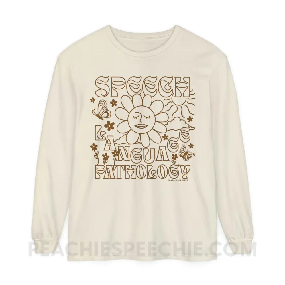 Speech Language Pathology Summer Comfort Colors Long Sleeve - Ivory / S - Long-sleeve peachiespeechie.com