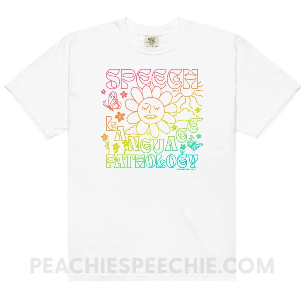 Speech Language Pathology Summer Comfort Colors Tee - White / S peachiespeechie.com