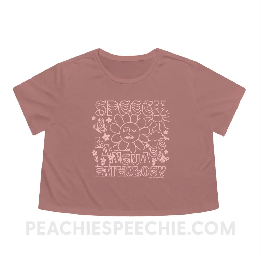 Speech Language Pathology Summer Crop Tee - Mauve / S - T-Shirt peachiespeechie.com