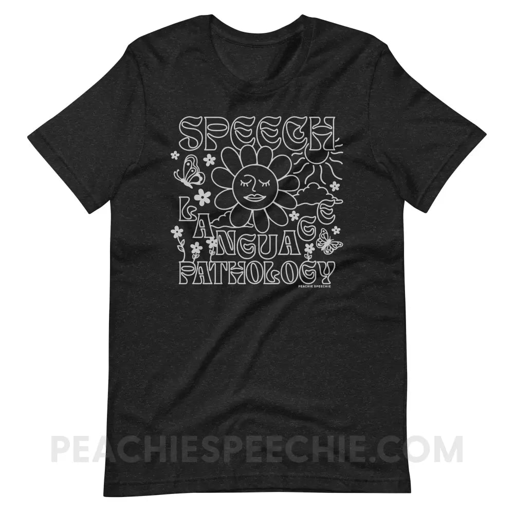 Speech Language Pathology Summer Premium Soft Tee - Black Heather / XS - peachiespeechie.com