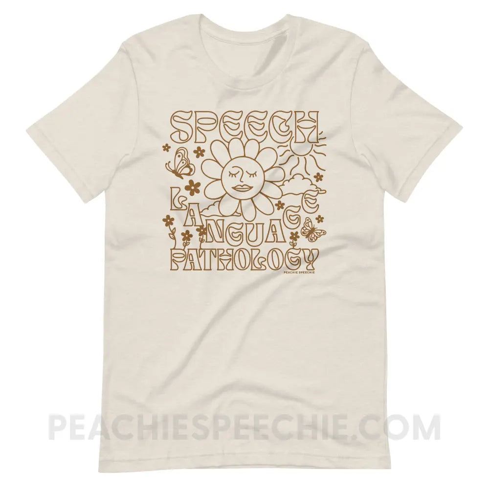 Speech Language Pathology Summer Premium Soft Tee - Heather Dust / S - peachiespeechie.com