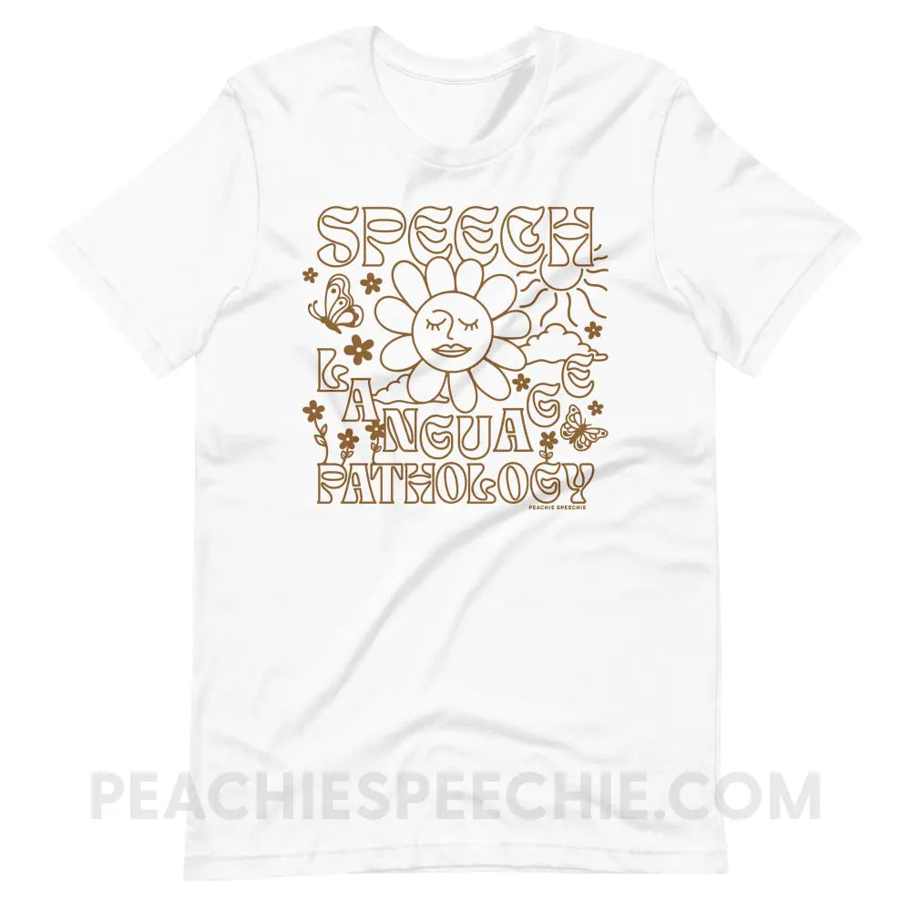 Speech Language Pathology Summer Premium Soft Tee - White / XS - peachiespeechie.com