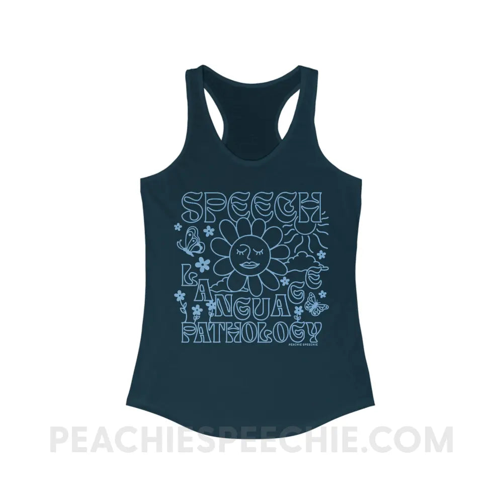 Speech Language Pathology Summer Superfly Racerback - XS / Solid Midnight Navy - Tank Top peachiespeechie.com