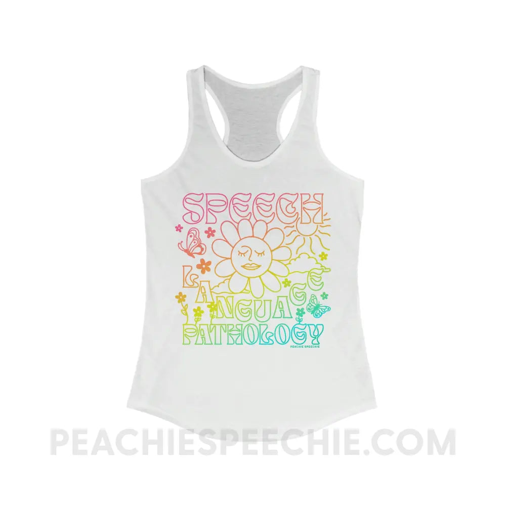 Speech Language Pathology Summer Superfly Racerback - XS / Solid White - Tank Top peachiespeechie.com