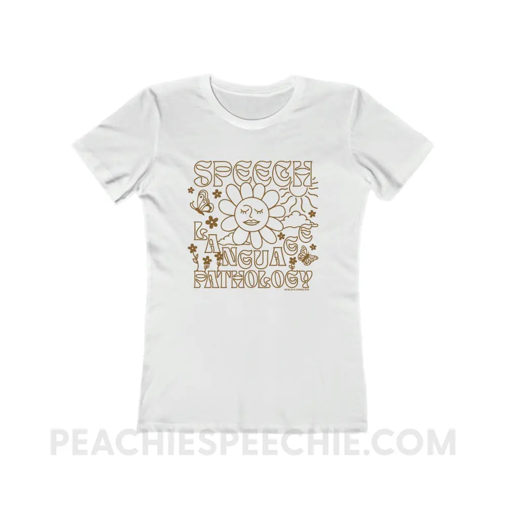 Speech Language Pathology Summer Women’s Fitted Tee - Solid White / S - T-Shirt peachiespeechie.com