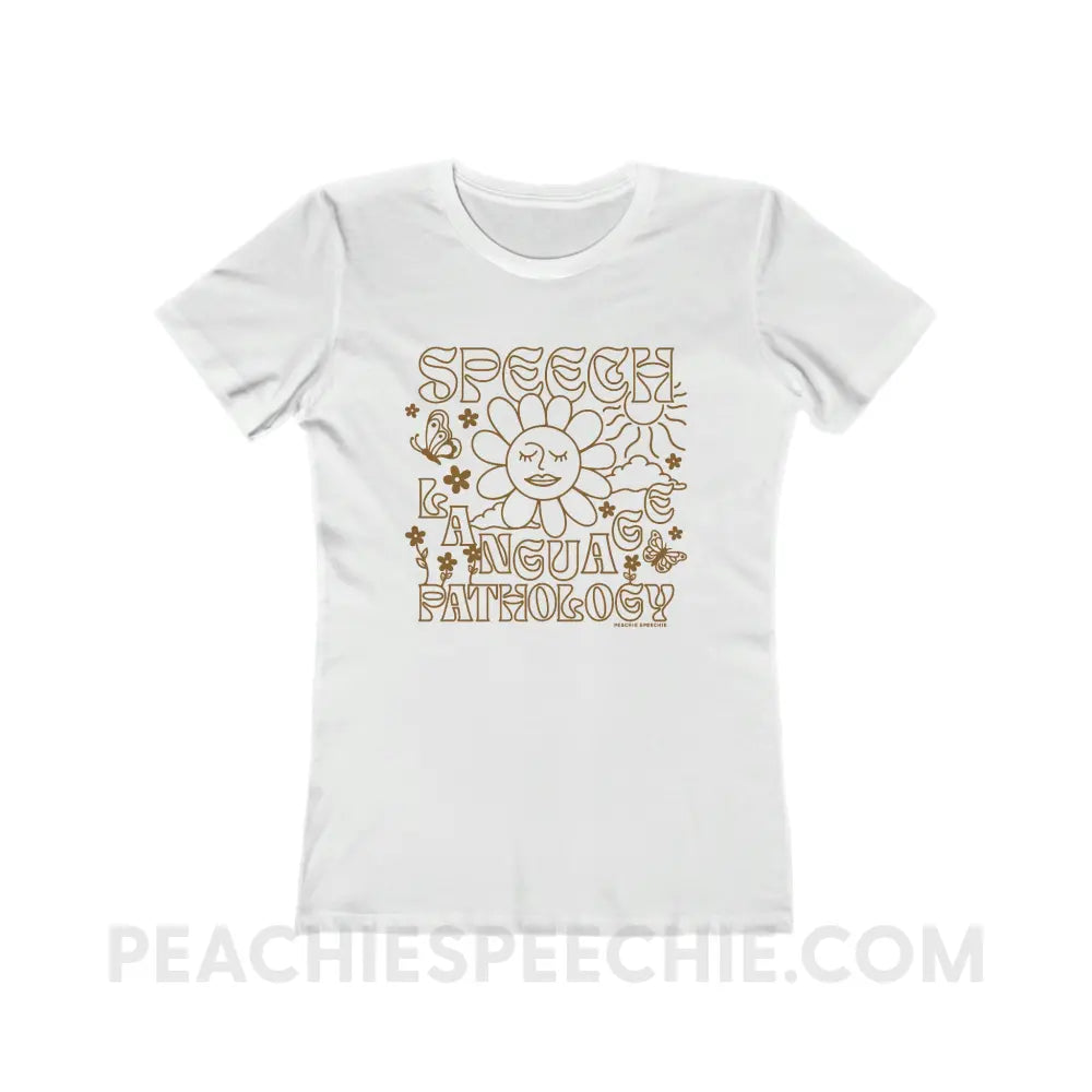 Speech Language Pathology Summer Women’s Fitted Tee - Solid White / S - T-Shirt peachiespeechie.com