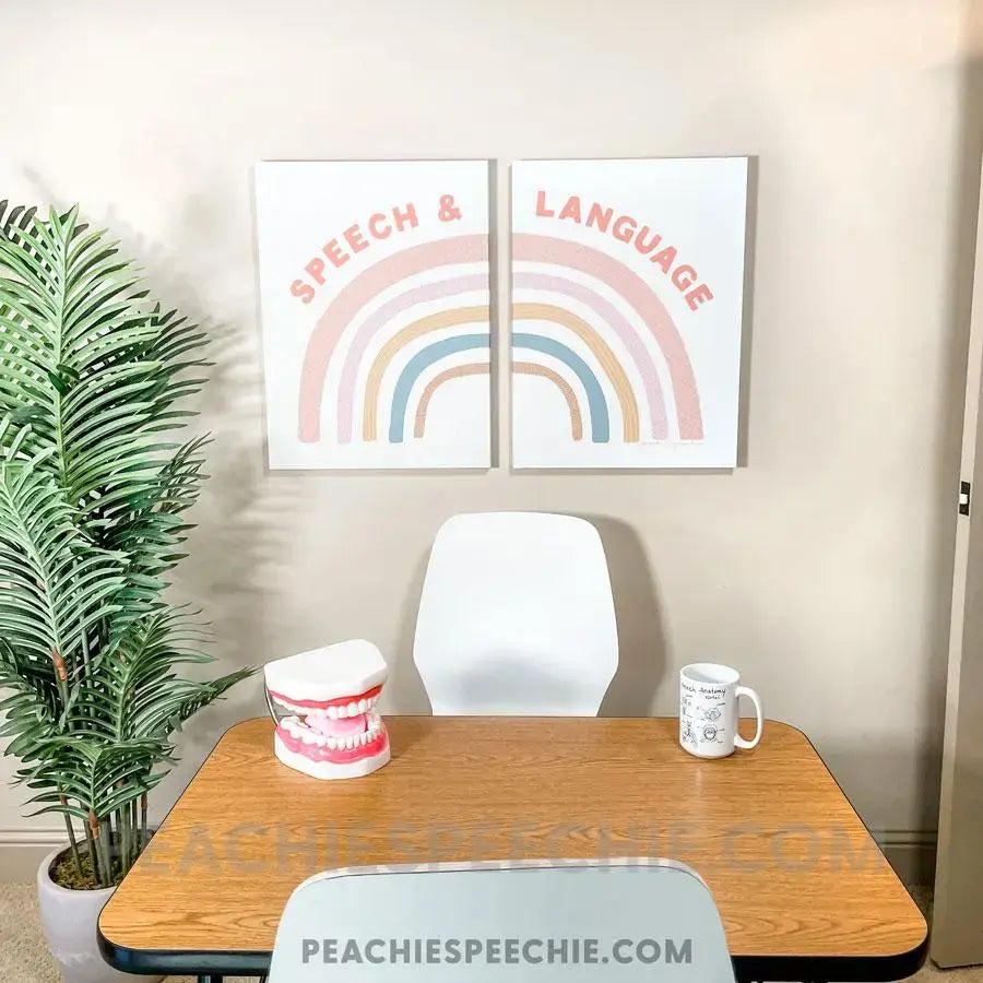 Speech & Language Rainbow Canvas Set - Home Decor peachiespeechie.com