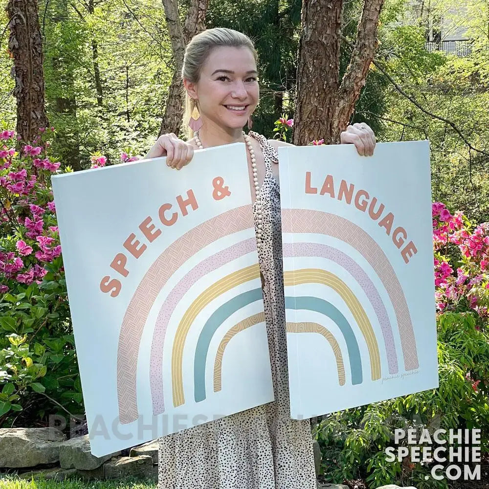 Speech & Language Rainbow Canvas Set - Home Decor peachiespeechie.com