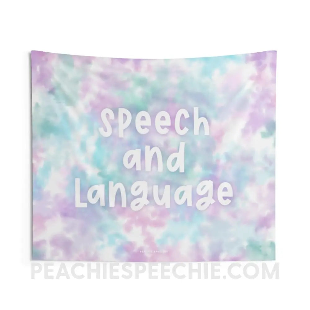 Tie-Dye Speech and Language Tapestry - 60 × 50 - Home Decor peachiespeechie.com
