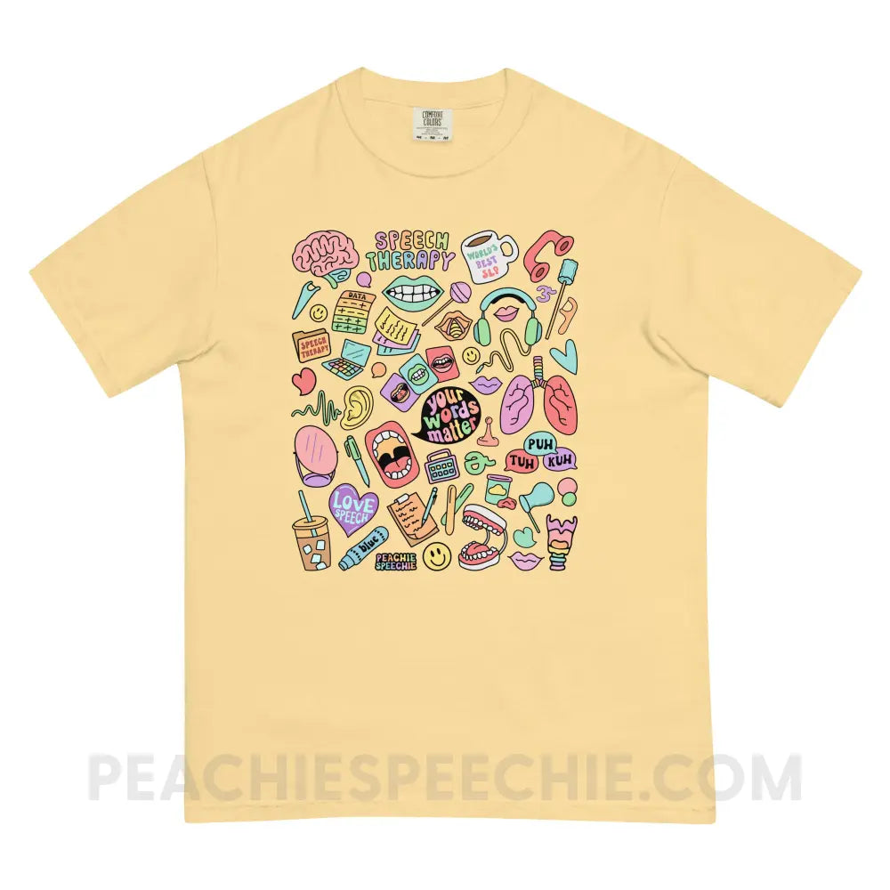 Speech Life Stuff Comfort Colors Tee - Butter / S - T-Shirt peachiespeechie.com