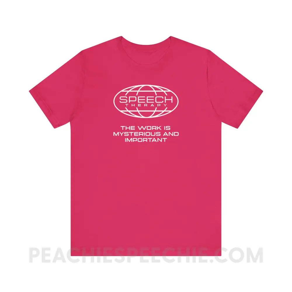 Speech Is Mysterious And Important Premium Soft Tee - Fuchsia / XS - T-Shirt peachiespeechie.com