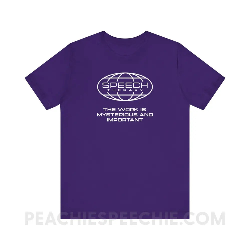 Speech Is Mysterious And Important Premium Soft Tee - Team Purple / XS - T-Shirt peachiespeechie.com