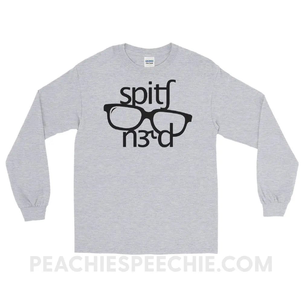 Speech Nerd in IPA Long Sleeve Tee - Sport Grey / S - T-Shirts & Tops peachiespeechie.com