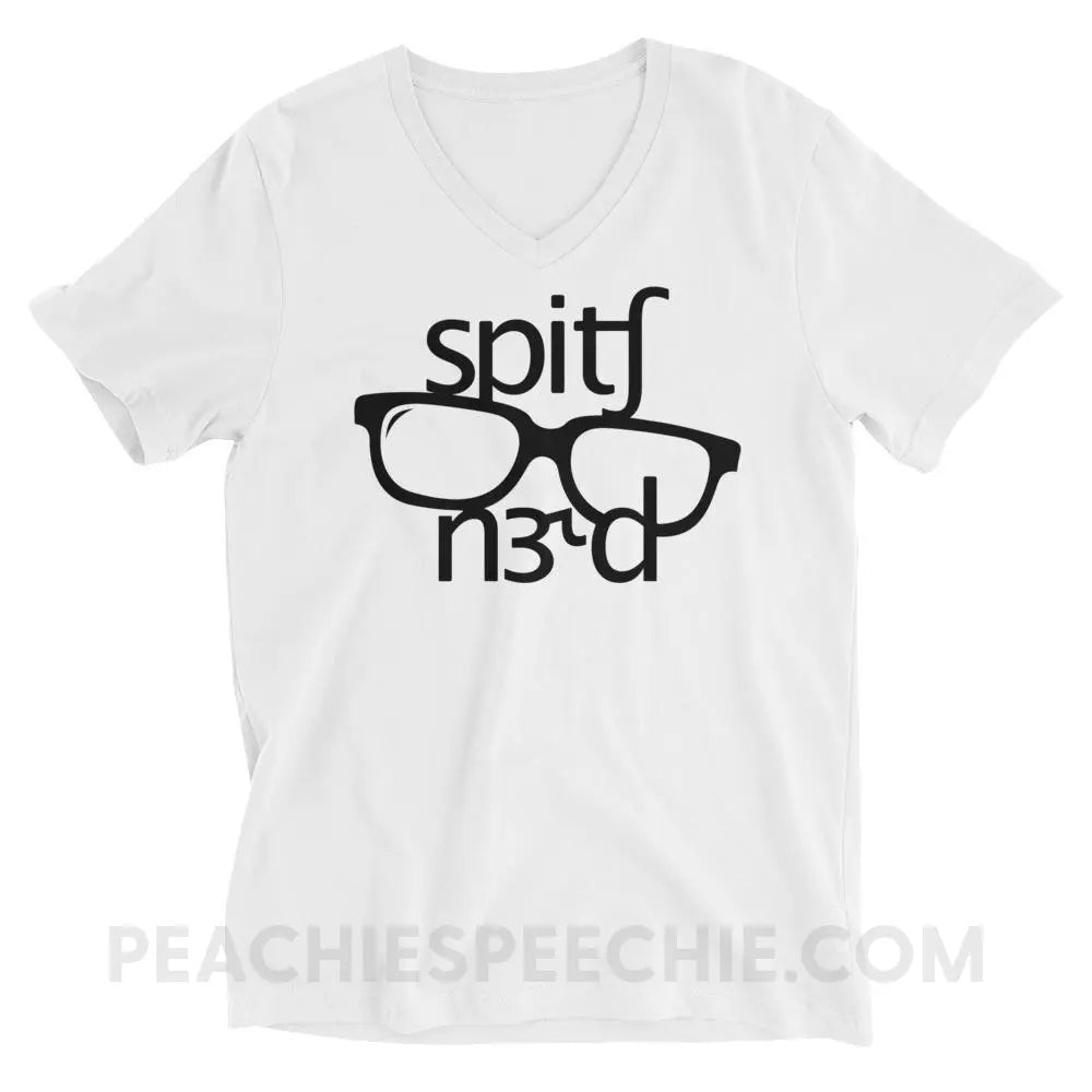 Speech Nerd in IPA Soft V-Neck - White / XS - T-Shirts & Tops peachiespeechie.com