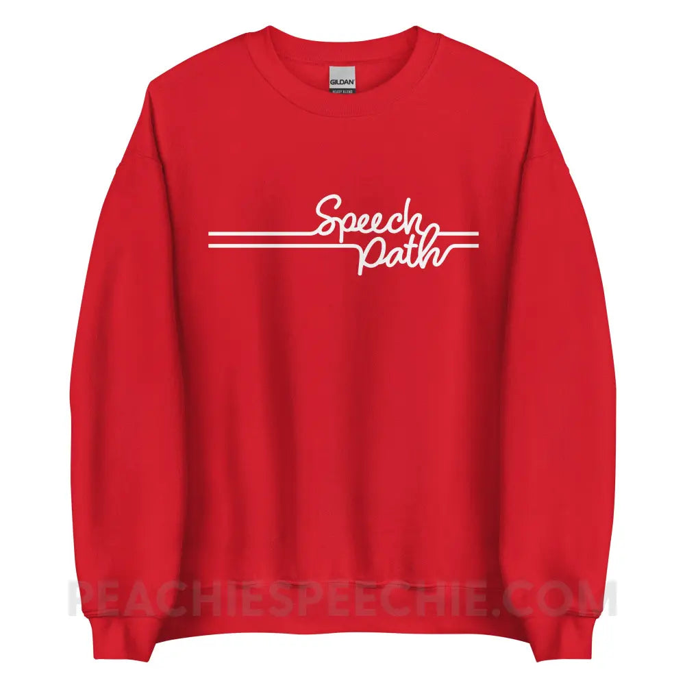Speech Path Lines Classic Sweatshirt - Red / S - Hoodies & Sweatshirts peachiespeechie.com