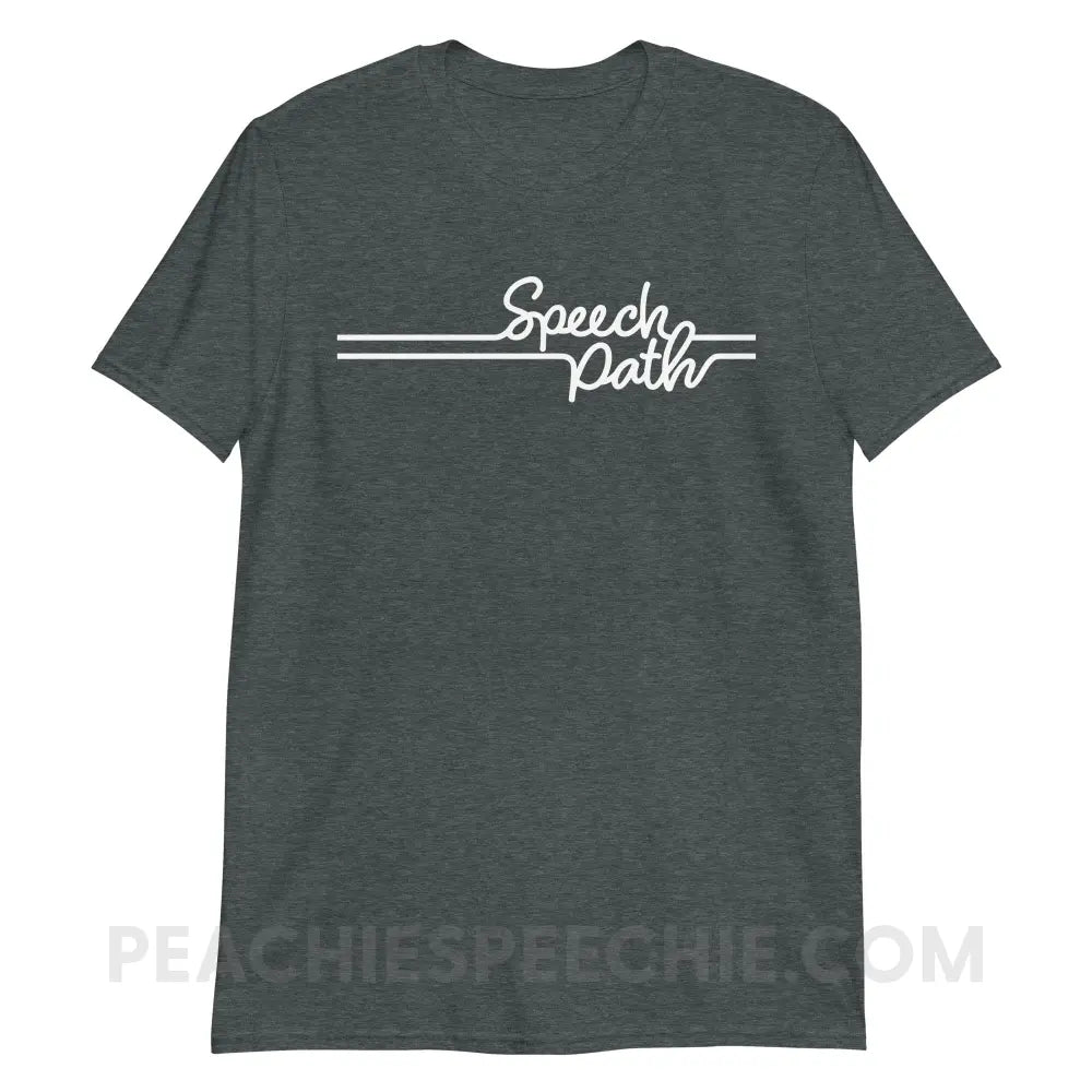 Speech Path Lines Classic Tee - Dark Heather / S - T-Shirts & Tops peachiespeechie.com