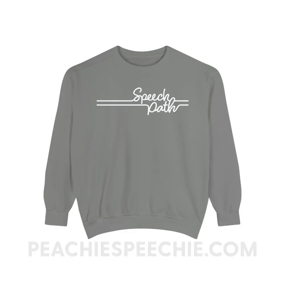 Speech Path Lines Comfort Colors Crewneck - Grey / S - Sweatshirt peachiespeechie.com