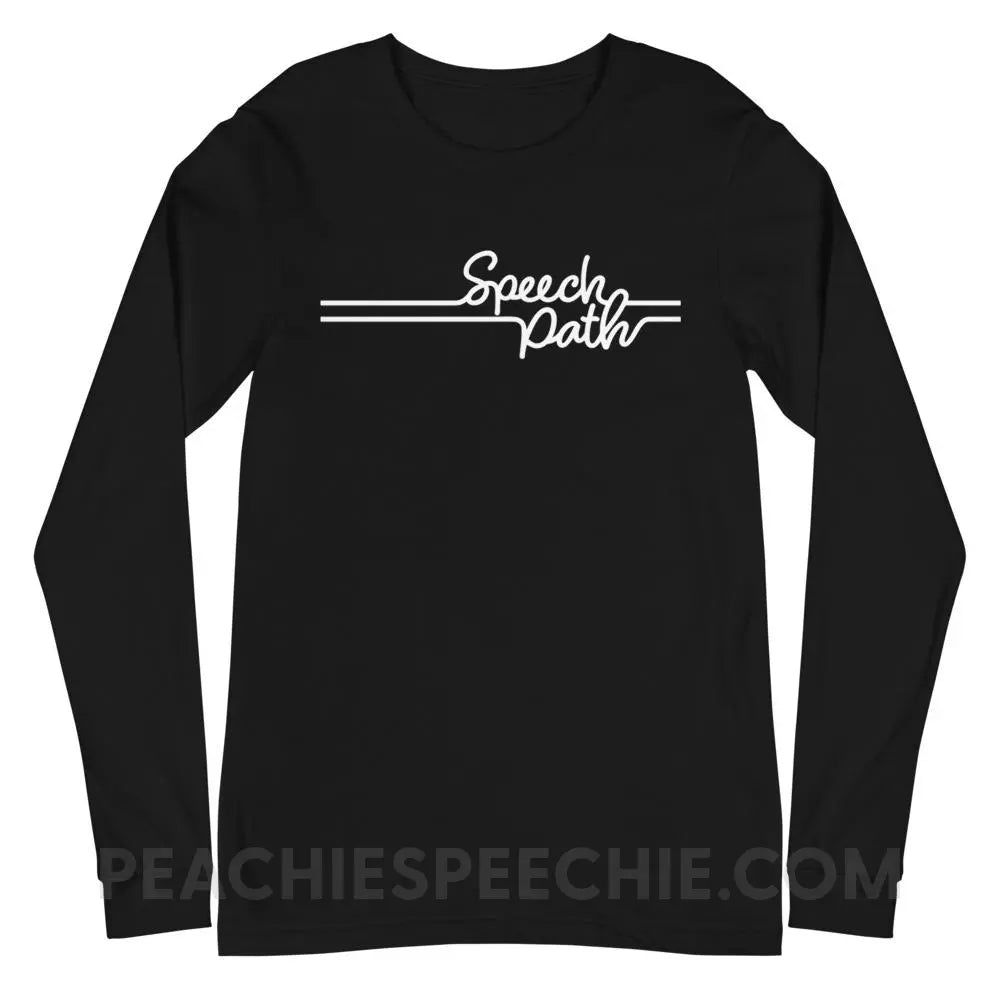 Speech Path Lines Premium Long Sleeve - Black / XS Shirts & Tops peachiespeechie.com