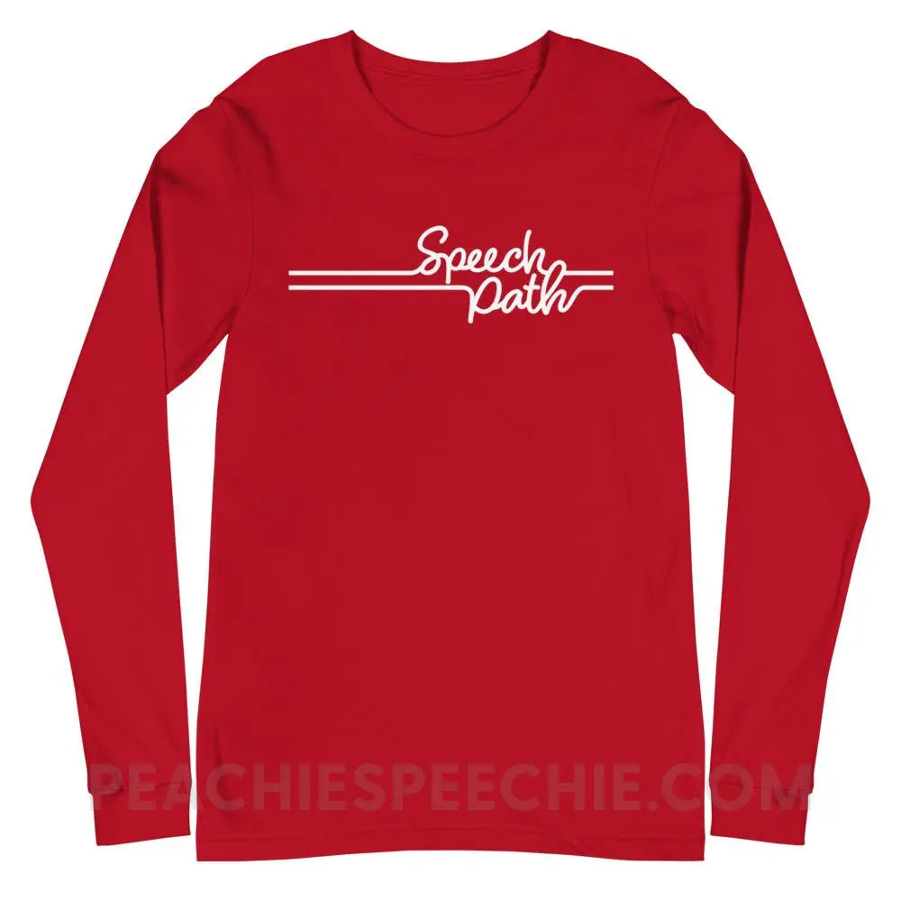 Speech Path Lines Premium Long Sleeve - Red / XS Shirts & Tops peachiespeechie.com