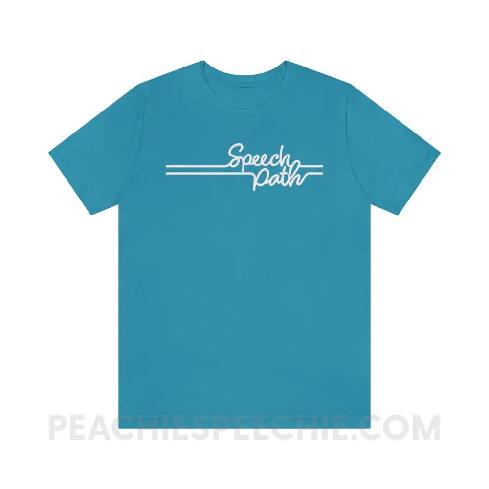 Speech Path Lines Premium Soft Tee - Aqua / S T - Shirt peachiespeechie.com