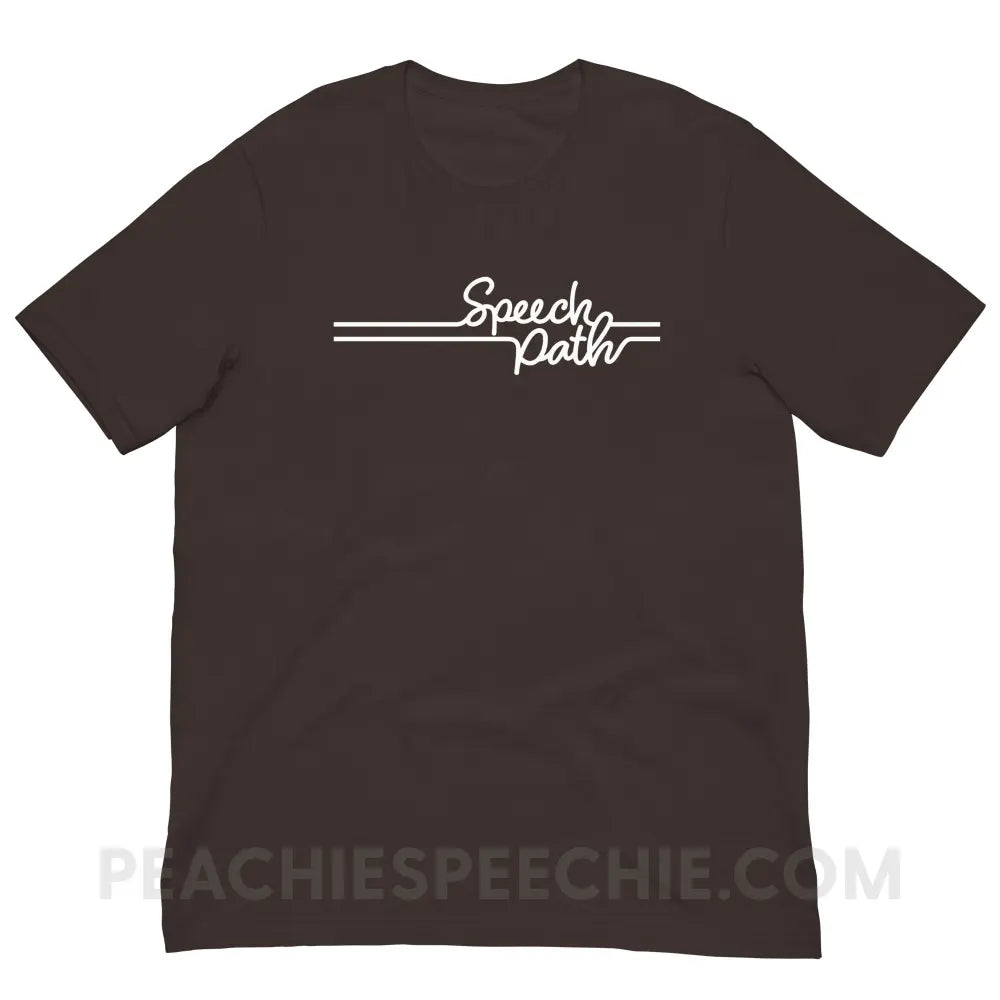 Speech Path Lines Premium Soft Tee - Brown / S - T-Shirt peachiespeechie.com