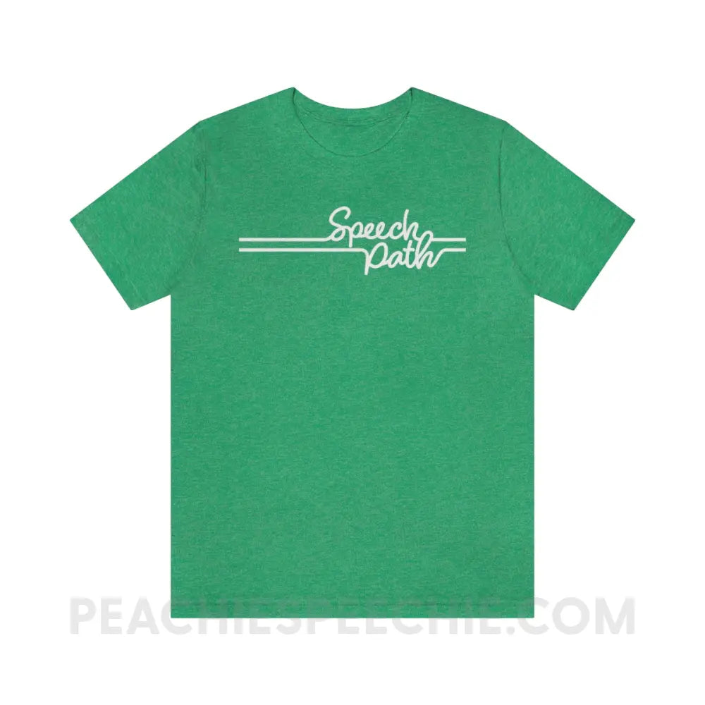 Speech Path Lines Premium Soft Tee - Heather Kelly / S T - Shirt peachiespeechie.com