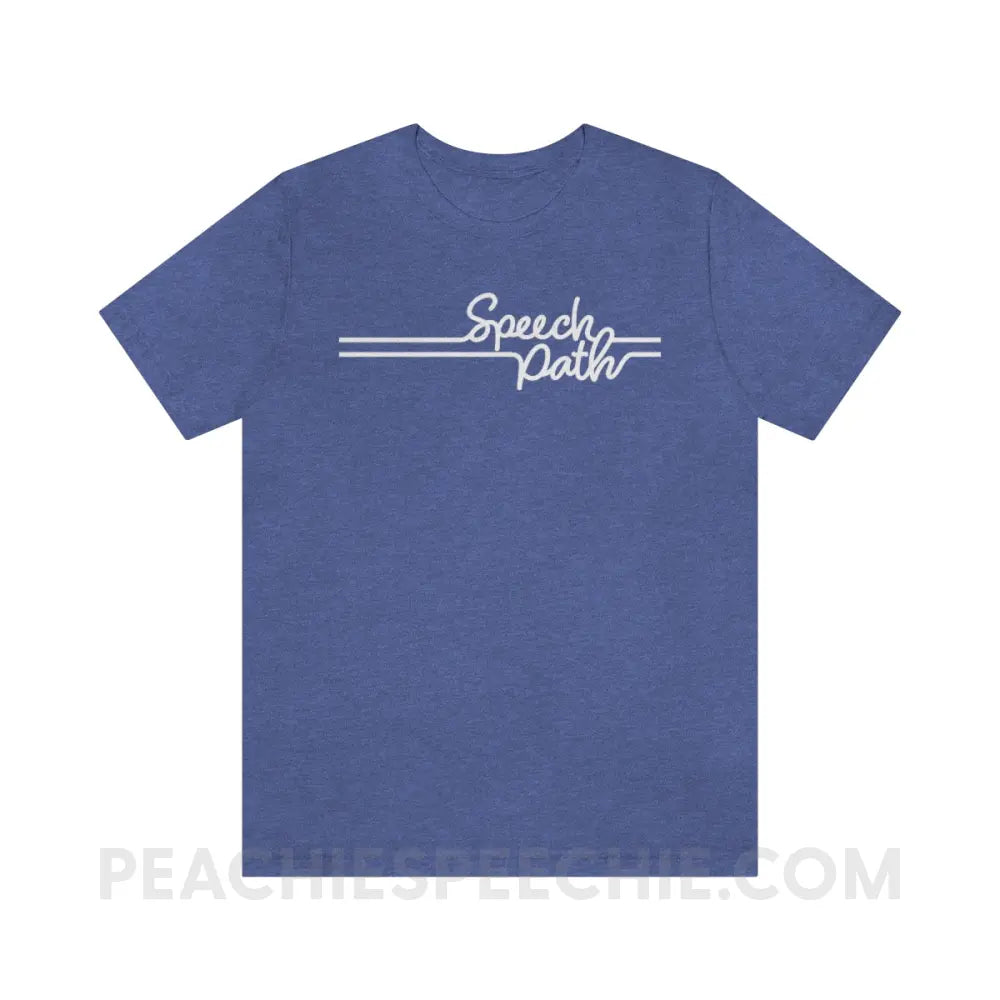 Speech Path Lines Premium Soft Tee - Heather True Royal / S T - Shirt peachiespeechie.com