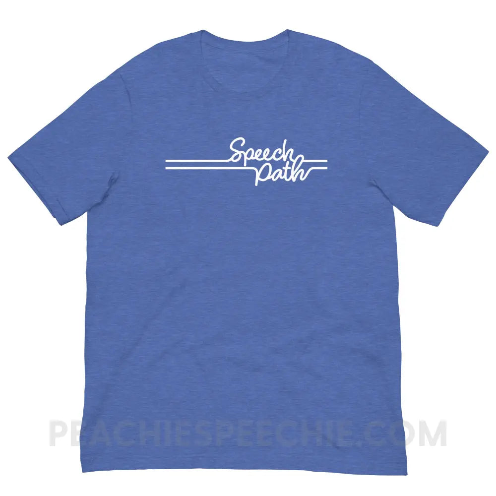 Speech Path Lines Premium Soft Tee - Heather True Royal / S - T-Shirt peachiespeechie.com