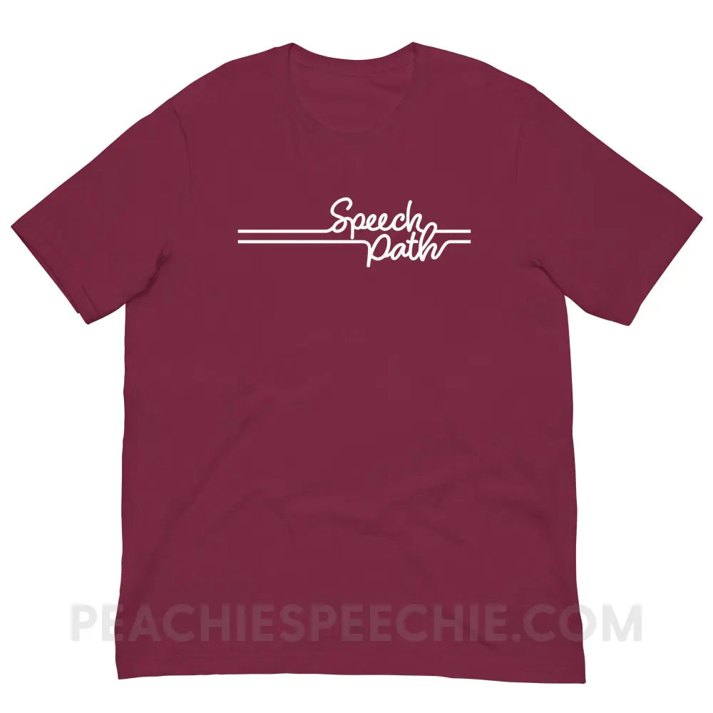 Speech Path Lines Premium Soft Tee - Maroon / S - T-Shirt peachiespeechie.com