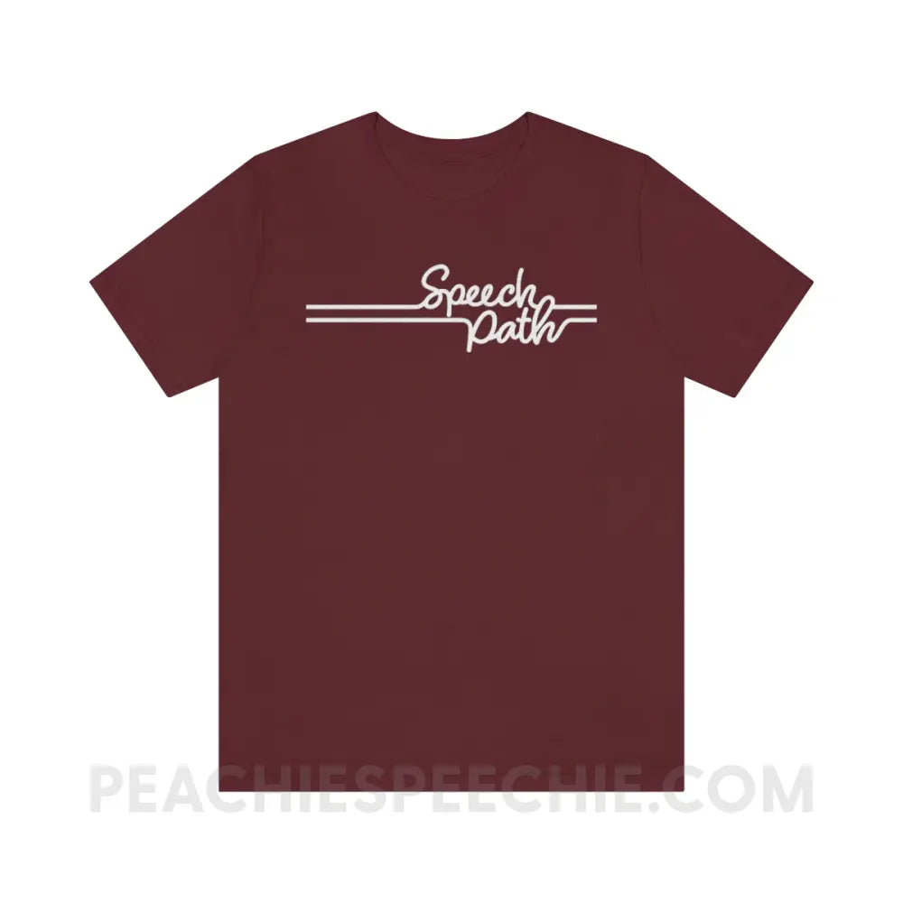 Speech Path Lines Premium Soft Tee - Maroon / S T - Shirt peachiespeechie.com