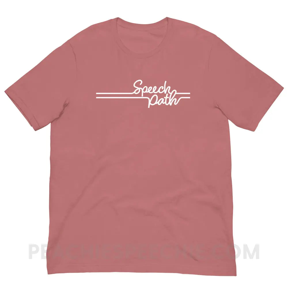 Speech Path Lines Premium Soft Tee - Mauve / S - T-Shirt peachiespeechie.com