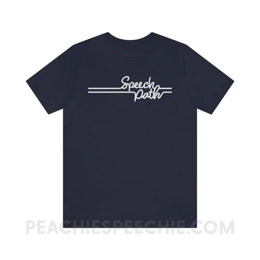Speech Path Lines Premium Soft Tee - Navy / S T - Shirt peachiespeechie.com