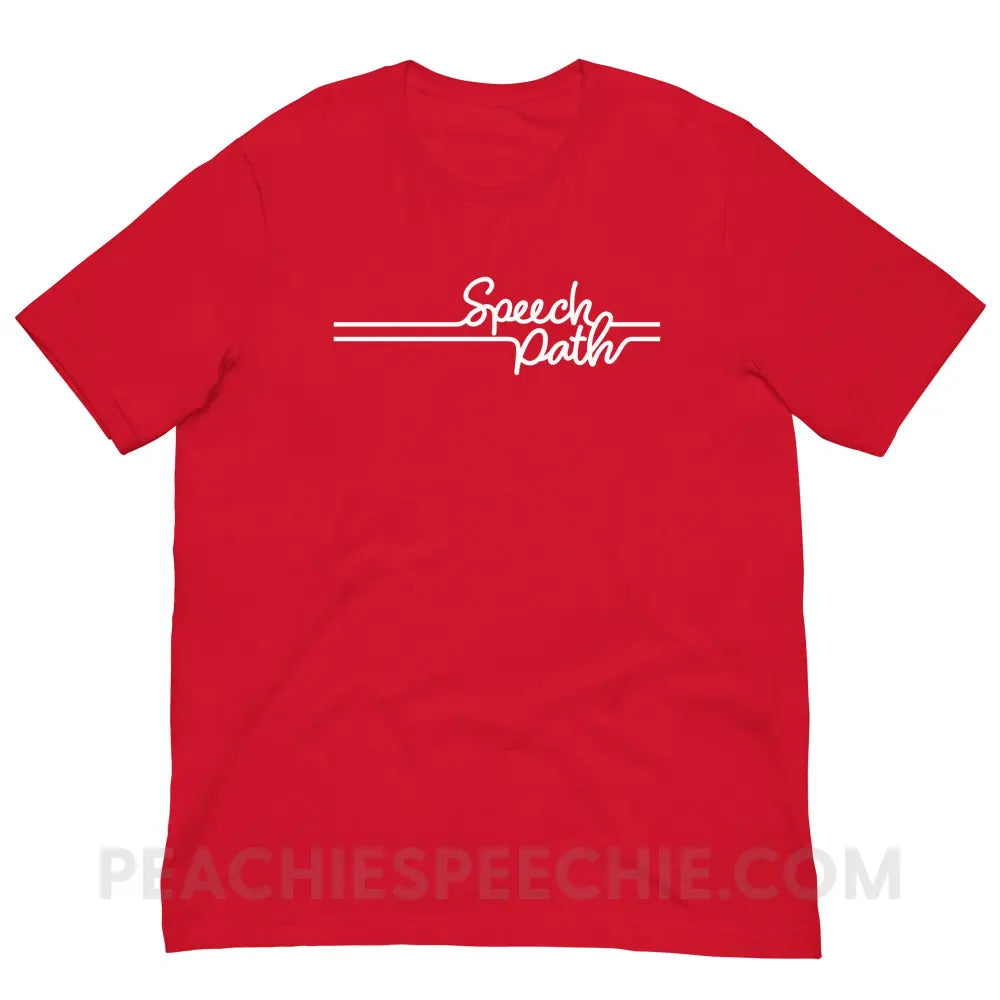 Speech Path Lines Premium Soft Tee - Red / S - T-Shirt peachiespeechie.com