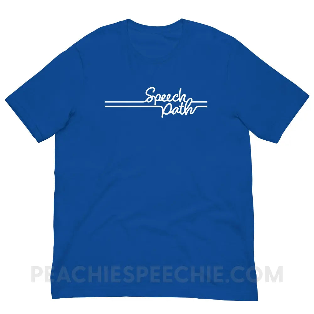 Speech Path Lines Premium Soft Tee - True Royal / S - T-Shirt peachiespeechie.com